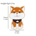 Cute Shiba Inu enamel pin in orange and white with a black scarf for student bags - Shiba Inu with Scarf Style (XZ2276-2)