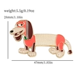 Cute enamel Slinky Dog lapel pin badge made of alloy with size measurement details - Tan Slinky Dog Style (xz1998)