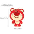 Cute strawberry bear enamel pin badge, 35mm height metal brooch for kids accessories - Pink Cartoon Bear Style (xz1999)