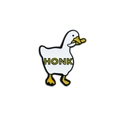 Funny white goose enamel pin with knife and Honk text for creative clothing accessory - Goose With Knife (xz939)
