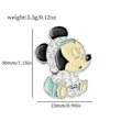 Cute Mickey Mouse enamel pin in blue pajamas, 30mm cartoon metal badge jewelry - Blue Pajamas Cartoon Mouse Style (xz2004)