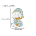 Cartoon duck enamel pin in blue star pajamas and sleep cap variant for accessory - Blue Pajamas Cartoon Duck Style (xz2006)