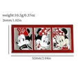 Cartoon Minnie Mouse enamel brooch pin featuring three expressions in a red frame - Three-frame Cartoon Mouse Expression Style (xz2013)