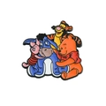 Enamel pin set featuring Winnie the Pooh characters in polished colorful alloy - Four Cartoon Characters Group Photo Style (xz2033)
