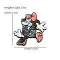 Cartoon Minnie Mouse enamel pin with 35mm height and 31mm width size dimensions - Blue and Pink Color Cartoon Mouse Style (xz5162)