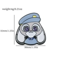 Cute Judy Hopps bunny enamel pin featuring blue police uniform with size specifications - Blue Police Uniform Rabbit Style (xz5163)