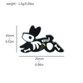 Skeleton bunny enamel pin with carrot, gothic Halloween badge, 16mm x 25mm size - Running Skeleton Rabbit (XZ2358-6)