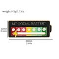My Social Battery enamel pin with golden slider and colorful mood energy bar - Social Battery - Black (XZ2300-1)