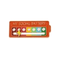Πορτοκαλί καρφίτσα σμάλτου 'MY SOCIAL BATTERY' με κινητό ρυθμιστή κεραυνό για ενέργεια - Πορτοκαλί Κοινωνική Μπαταρία - Πορτοκαλί (xz3012-1)
