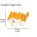 Spilla in smalto a gatto arancione cartoon con dimensioni 33x28mm e dettagli peso 4.5g - Gatto Tigrato Arancione Bocca Aperta