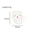 Ghost cat enamel pin brooch in white and gold alloy for Halloween accessories - White Shouting Ghost Cat Style (XZ3020-5)
