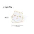 Detailed size chart for the cute ghost cat enamel pin with dimensions 29mm x 28mm - White Floating Ghost Cat Style (XZ3020-6)