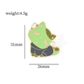 Detailed view of the cute cat enamel pin showing precise 31mm height and 26mm width dimensions - Green Frankenstein Cat Style (XZ3020-11)