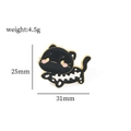 Spilla gatto nero Halloween in smalto con motivo a ossa e dimensioni 31x25 mm - Gatto Scheletro (XZ3020-8)