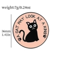 Größentabelle für 36mm Emaille-Anstecknadel mit schwarzer Katze und Gewichtsangabe - Rosa Runder Schwarze Katze Stil(XZ3036-2)