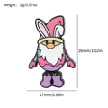 Spilla in smalto gnomo di Pasqua rosa e viola con dimensioni 26mm per 17mm e peso 2g - Xz3073-2