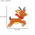 Christmas reindeer brooch pin with blue antlers and dimensions 25mm by 23mm - Reindeer