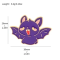 Schattige paarse cartoon vleermuis emaille speld met gouden randen voor Halloween - Paarse Vleermuis Kat Stijl (XZ3020-10)
