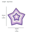 Lila Stern-Emaille-Pin im 32mm Format mit Goldrand und mehrfarbigem Farbverlauf - Violetter Farbverlauf Stil (XZ5201-2)