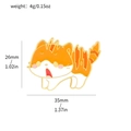 Cartoon oranje pompoen kat emaille broche pin voor Halloween tas en accessoires - Likkende Oranje Kat Stijl (XZ3020-13)