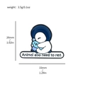 Cartoon Pinguin Emaille Pin mit Fisch und Slogan, Maße 26mm mal 33mm und 3.5g Gewicht - Pinguin-Stil (XZ3112-4)