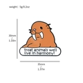Cartoon walrus enamel pin with eco-friendly quote and orange finish on white background - Walrus Style (XZ3112-5)