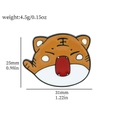 Cartoon tiger head enamel pin in orange and red with 25x31mm dimensions - Tiger Head with Red Scarf (XZ2280-2)