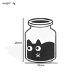 Emaille speld zwarte kat in glazen pot, 28x20mm creatieve vloeibare kattenbadge accessoire - Zwarte Kat In Glazen Pot Stijl (XZ3155-1)