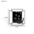 Pin's émaillé chat noir dans une boîte, taille 28mm et bijou léger de 6g de qualité - Style Chat Noir Sortant de la Boîte (XZ3155-4)
