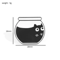 Pin's émaillé chat noir dans un bocal blanc, dimensions 28mm x 26mm, poids 5g - Style Chat Noir Dans Un Bocal Blanc (XZ3155-10)