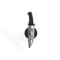 Feminist dagger enamel pin featuring Don't Touch Me text in a black and white finish - Don't Touch Me Dagger (XZ2459-3)