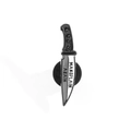 Dagger-shaped enamel pin featuring black Mansplain Again text and rubber backing - Mansplain Again Dagger (XZ2459-5)