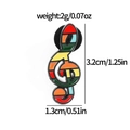 Broche clé de sol en émail arc-en-ciel pour musique en alliage de taille 3,2cm sur 1,3cm - Clé de sol arc-en-ciel