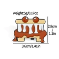 Niedliche Cartoon Monster Donut Emaille Anstecknadel mit brauner Glasur für Accessoires - Schoko-Donut-Monster (XZ2537-3)