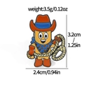 Spilla smaltata cowboy dei cartoni animati con dimensioni e peso dettagliati - Xz2551-9