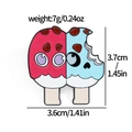 Adorable dual-color popsicle monster enamel pin brooch for creative accessories - Red Blue Double Popsicle (XZ2537-6)
