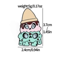 Detailed cartoon monster ice cream enamel pin with size and weight specifications - Tricolor Monster Ice Cream (XZ2537-11)
