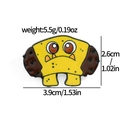 Cute yellow and brown donut monster enamel pin showing dimensions 3.9cm by 2.6cm - Yellow Donut Monster (XZ2537-12)