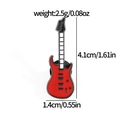 Red enamel electric guitar brooch pin in music theme with 2.5g weight detail - Red Electric Guitar