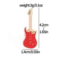 Red electric guitar music brooch in alloy drip oil with detailed size measurements - Xz2609-4