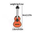 Broche guitare en émail orange et blanc avec dimensions de 4cm x 1,6cm pour accessoires - Guitare Électrique Orange