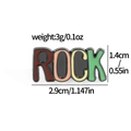 Broche de musique ROCK en émail coloré avec détails sur le poids et les dimensions - Lettre ROCK Multicolore