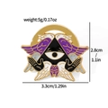 Cartoon Cthulhu angel enamel pin with golden border and mystic eye symbol 5g - Mystical Eye Angel (XZ2954)