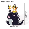 Detailed size specifications for a cute cartoon monster enamel pin weighing 7.6g - Xz2966-1