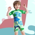 Maillot de bain une pièce vert pour garçon avec imprimé crocodile et manches courtes - 4Y / Haut Et Bas / Vert