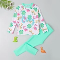 Maillot de bain deux pièces pour garçons avec imprimé dinosaure et pantalon vert menthe - 4Y / Vert