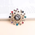 Spilla vintage con strass colorati e una grande gemma grigia dal design a girasole - Stile Girasole Multicolore (款式3)