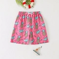 Pantaloncini da mare rosa per bambini con stampa tropicale ananas e palme per estate - 8 Anni / Rosa