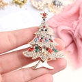 Sparkling Christmas tree brooch with colorful rhinestones on gold alloy frame - Gold-Tone Base Multi-Color Rhinestone Christmas Tree (Style 2)