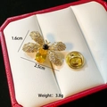 Macro detail of a crystal-encrusted bee brooch in a luxury red jewelry box - Yellow Stone Bee(C331)